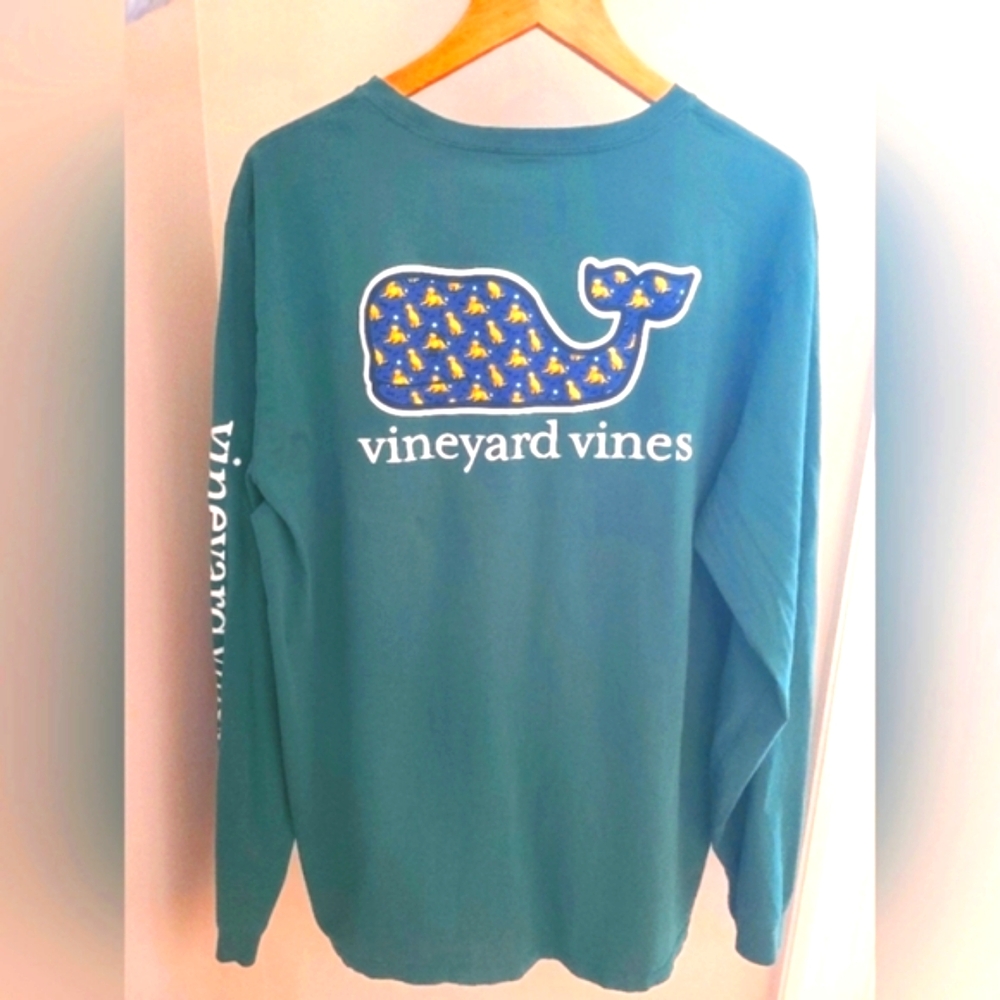 Yellow Lab Vineyard Vines mens long sleeve green shirt size XL - Picture 2 of 8